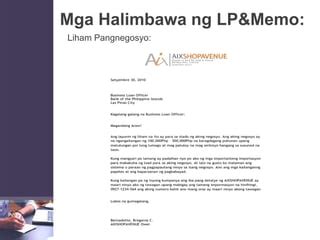 liham pangnegosyo|Aralin 4 Liham Pangnegosyo & Memorandum .